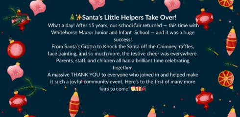 Santa’s Helpers Take Over at Whitehorse Schools!